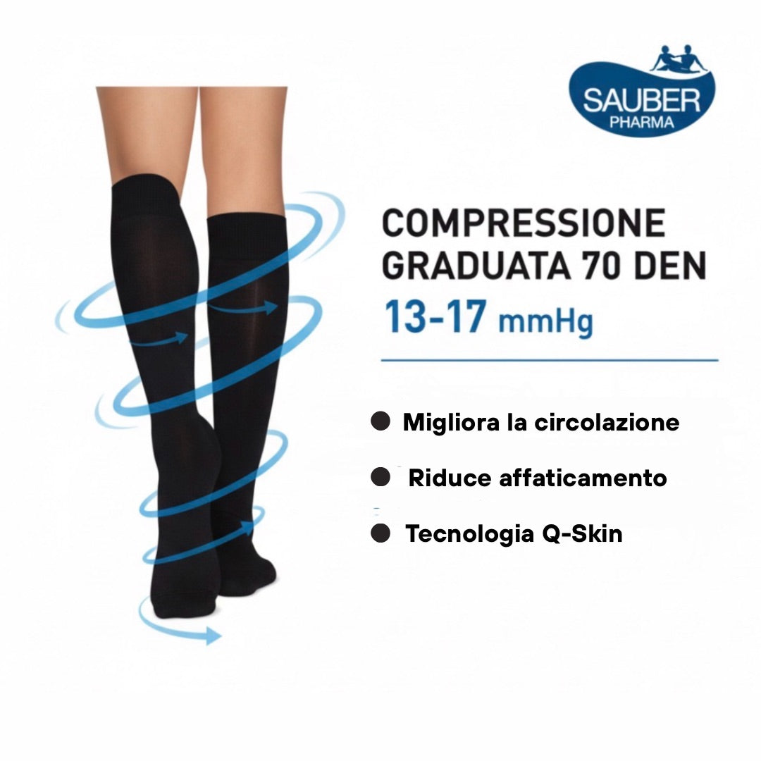 Sock Shop Iomi Footnurse - 2 Paia Calze Uomo A Compressione Graduata 80 Denari | Alte Energizzanti, Medium, 10 MmHg