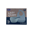 Chicco Easy Start Set Ciotola Bavaglio Cucchiaio Blu Rosa 6M+ BPA Free Durevole Resistente Acqua