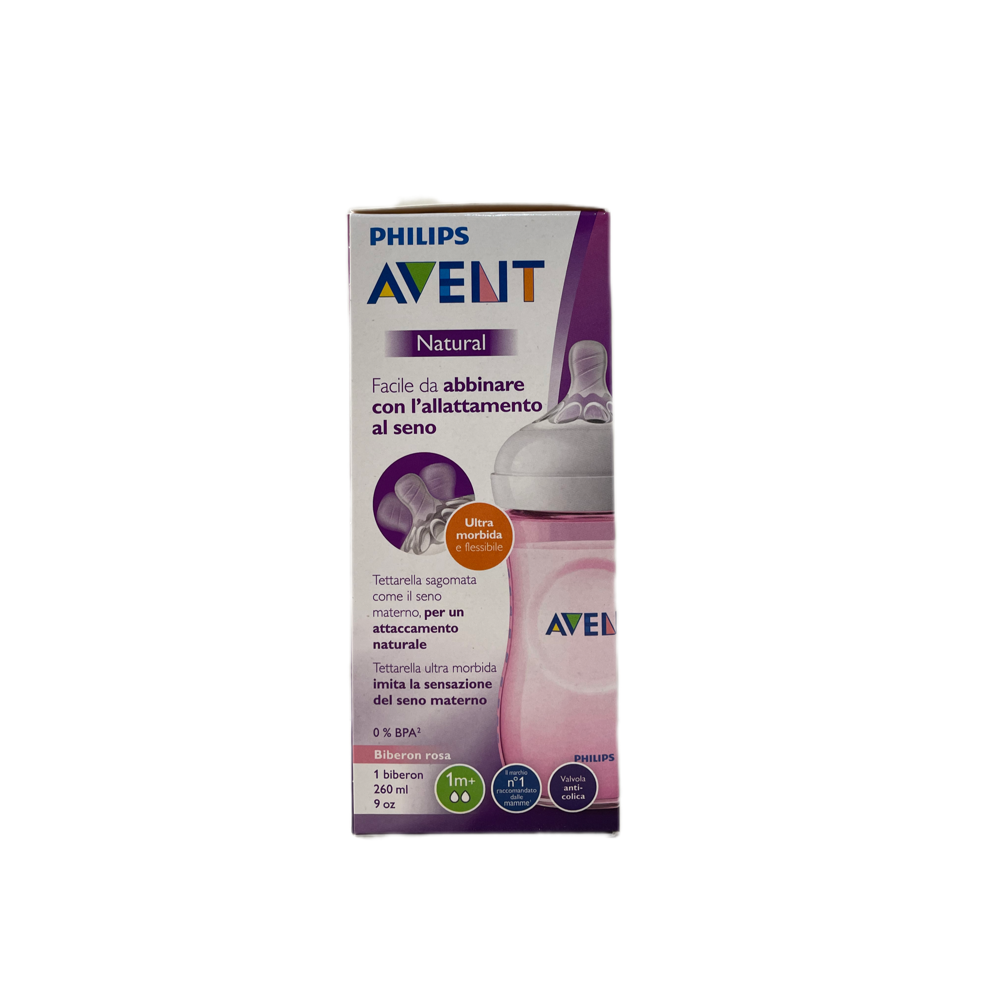 Philis Avent biberon 1m+ ultra sottile e morbida rosa 260ml – Farmacia De  Sortis